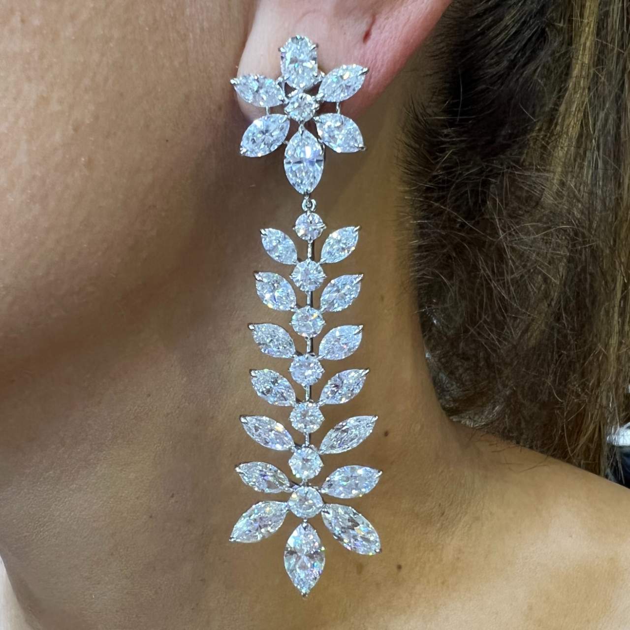 Sophia D. Platinum 28.94 Ct. Diamond Chandelier Earrings