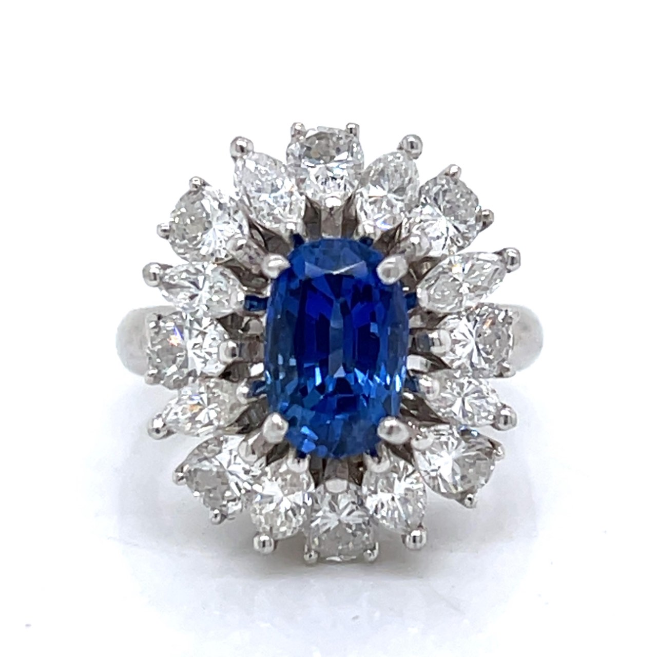 Platinum Sapphire & Diamond Ring