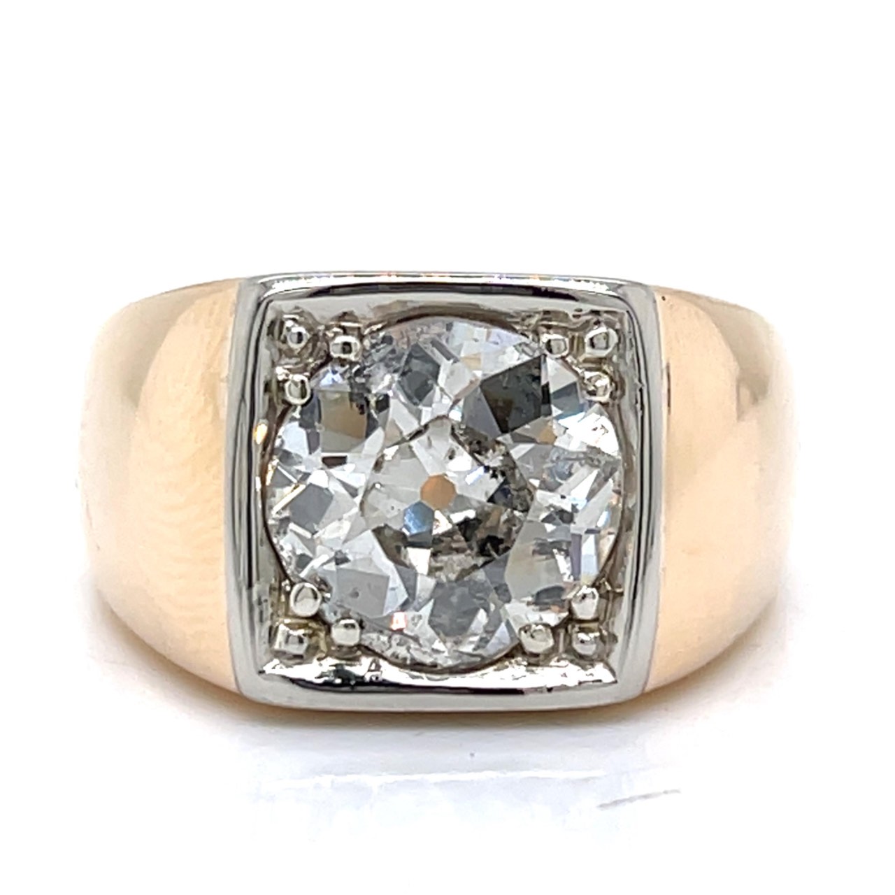 1960’s 14K Yellow Gold 4.15 Ct. Diamond Men’s Ring